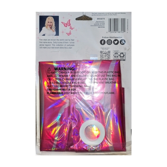 Dolly Parton "What Would Dolly Do?" Air-Filled Pink Party Balloon Banner - Picture 2 of 3